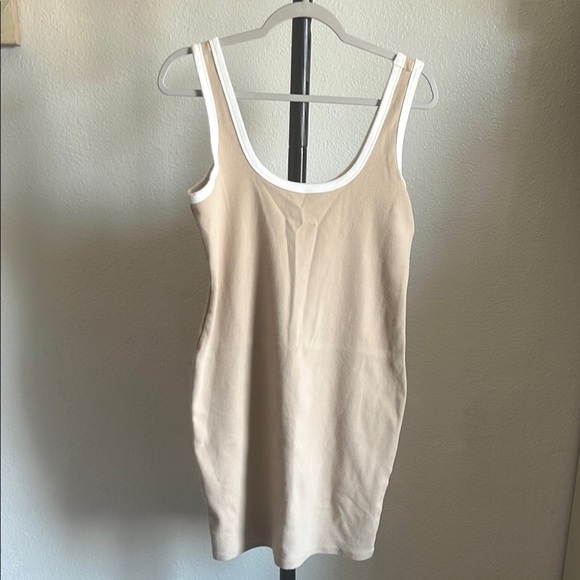 Forever 21 Tan Sleeveless Dress w/ White trim - Picture 1 of 2